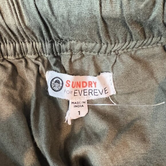 New NWOT Sundry Olive Green Sunday Skirt Casual Skirt Pockets Size 1 Small - Picture 6 of 6
